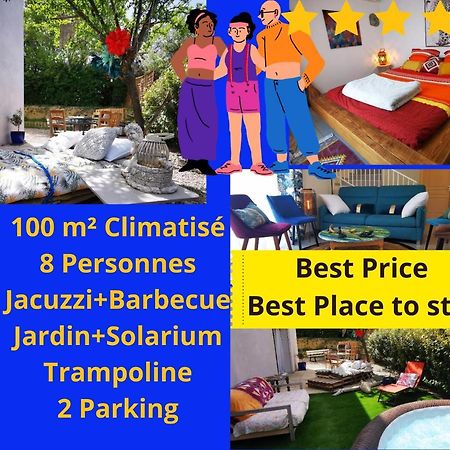 Cool Mediterranean Life 8 People Jacuzzi Barbecue Gametrampoline 2 Parking Villa Béziers Exterior foto